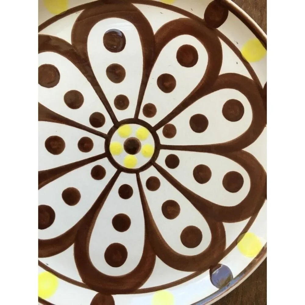 Vintage Platter Chop Plate Japanese Mid Century Artistic Stoneware Tosen Madres